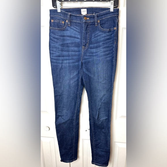 J.CREW Classic Blue Wash High Rise Skinny Jeans Medium dark denim stretch 5 pkt - Picture 4 of 9